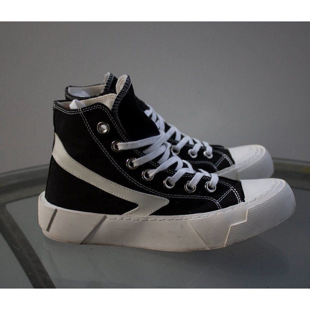 SMFK x Converse Chuck Hi Black White Canvas Unisex‎ Shoes Size 35.